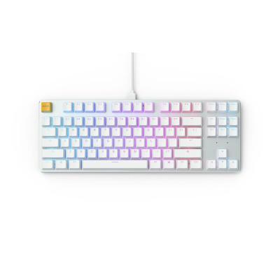 Glorious PC Gaming Race GMMK teclado Juego USB QWERTY Internacional de EE.UU. Plata, Blanco