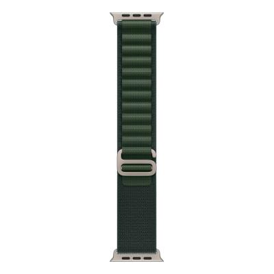 Apple 49mm Dark Green Alpine Loop - Medium - Natural Titanium Finish