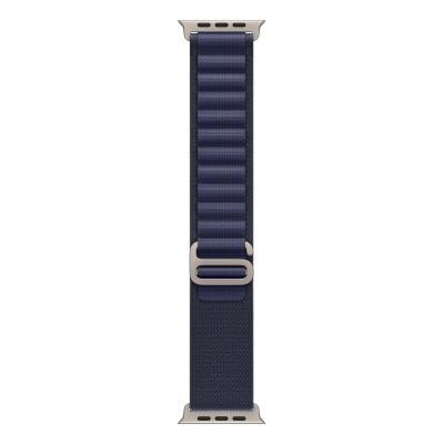 Apple 49mm Navy Alpine Loop - Medium - Natural Titanium Finish