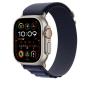 Apple 49mm Navy Alpine Loop - Medium - Natural Titanium Finish