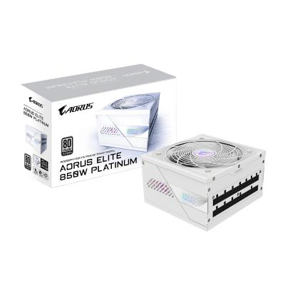 GIGABYTE AORUS ELITE P850W ICE Alimentation - PCIe 5.0, 80 PLUS Platinum, Conception entièrement modulaire, Ventilateur de 120