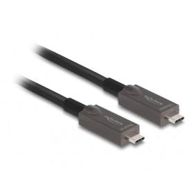 DeLOCK Cable óptico activo USB-C de vídeo + datos + PD de 10 m