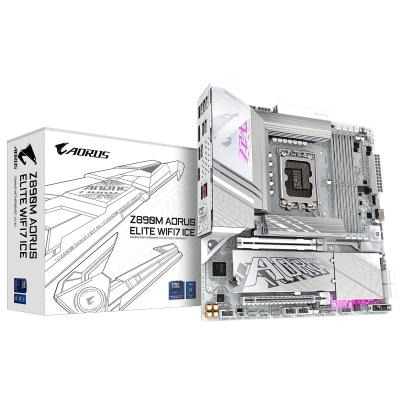 GIGABYTE Z890M AORUS ELITE WIFI7 ICE Motherboard - Supports Intel Core Ultra (Series 2) CPUs, 12+1+2 phases VRM, up to 8800MHz