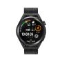 Huawei WATCH GT Runner-B19S,Black Durable Polymer Fiber Case,Black Soft Silicone Strap