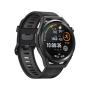 Huawei WATCH GT Runner-B19S,Black Durable Polymer Fiber Case,Black Soft Silicone Strap