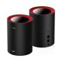 Cudy M3000 2-Pack Doble banda (2,4 GHz   5 GHz) Wi-Fi 6 (802.11ax) Negro, Rojo 1 Interno