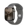 Apple Watch Series 10 GPS + Cellular 46mm Natural Titanium Case with Stone Grey Sport Band - M L