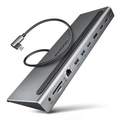 Axagon HMC-4KX3 base para portátil y replicador de puertos Alámbrico ROG XG Mobile + USB Type-C Gris