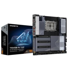 GIGABYTE TRX50 AI TOP - Prend en charge les processeurs AMD Ryzen PRO 7000, VRM numérique 16+8+4 phases, jusqu'à 5200MHz DDR5