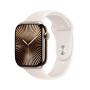 Apple Watch Series 10 GPS + Cellular 46mm Gold Titanium Case with Starlight Sport Band - M L