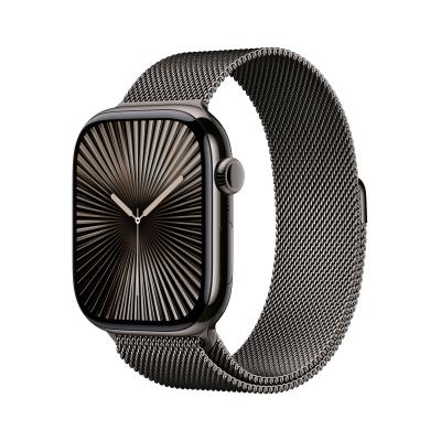 Apple Watch Series 10 GPS + Cellular 46mm Slate Titanium Case with Slate Milanese Loop - S M