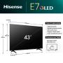 Hisense 43E7NQ Fernseher 109,2 cm (43") 4K Ultra HD Smart-TV WLAN Schwarz, Grau