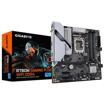 GIGABYTE B760M GAMING PLUS WIFI DDR4 Carte mère - Compatible avec les processeurs Intel Core de 14e génération, VRM 4+1+1