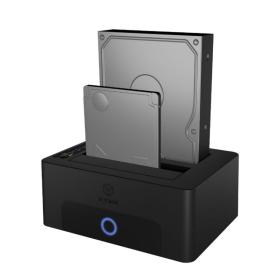 ICY BOX 2-fach Docking- und Klonstation für 2,5" oder 3,5" SATA Laufwerke zu USB 3.0 Host