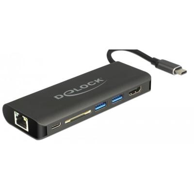 DeLOCK 87721 base para portátil y replicador de puertos USB 3.2 Gen 1 (3.1 Gen 1) Type-A Negro