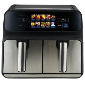 ProfiCook PC-FR 1287 H Double 8 L Autonome 2200 W Friteuse d’air chaud Noir, Acier inoxydable