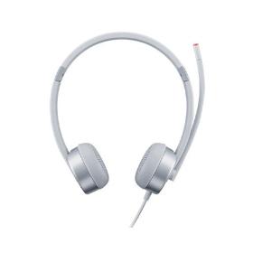 Lenovo 100 Stereo Analogue Headset Casque Bureau Centre d'appels Argent