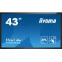 iiyama T4362AS-B1 affichage de messages Écran plat interactif 108 cm (42.5") IPS 500 cd m² 4K Ultra HD Noir Écran tactile