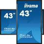 iiyama T4362AS-B1 affichage de messages Écran plat interactif 108 cm (42.5") IPS 500 cd m² 4K Ultra HD Noir Écran tactile