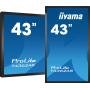 iiyama T4362AS-B1 Signage Display Interactive flat panel 108 cm (42.5") IPS 500 cd m² 4K Ultra HD Black Touchscreen Built-in