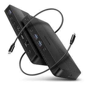 Axagon HMC-U4 replicatore di porte e docking station per laptop Cablato USB4 Nero