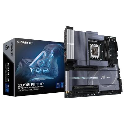 GIGABYTE Z890 AI TOP Carte mère - Processeurs Intel Core Ultra (Série 2), VRM 16+1+2 phases, jusqu'à 9500 MHz DDR5 (OC), 1xPCIe