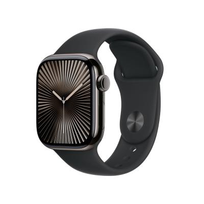 Apple Watch Series 10 Serie 10 GPS + Cellular 42mm Cassa in Titanio color Ardesia con Nero Sport Band - S M