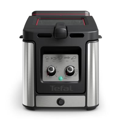 Tefal Clear Duo FR600D Sencillo 0,65 L Independiente 2000 W Freidora Negro, Acero inoxidable