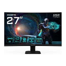 GIGABYTE GS27QCA 27" Moniteur Gaming Incurvé QHD - 2560 x 1440, 180Hz, 1ms, 250 cd m², FreeSync, HDR Ready, HDMI 2.0,