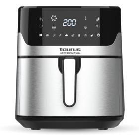 Taurus Air Fry Digital 7S Wall Sencillo 6,5 L Independiente 1600 W Freidora de aire caliente Negro, Acero inoxidable