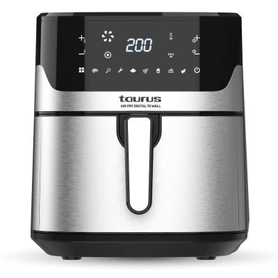 Taurus Air Fry Digital 7S Wall Einzelbild 6,5 l Eigenständig 1600 W Heißluftfritteuse Schwarz, Edelstahl