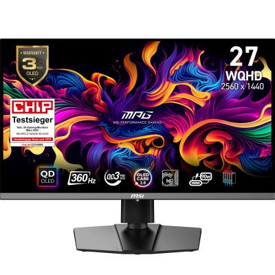 MSI MPG 271QRXDE QD-OLED Computerbildschirm 67,3 cm (26.5") 2560 x 1440 Pixel Wide Quad HD Schwarz