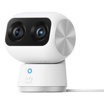 Eufy Security Indoor Cam S350, cámara doble, cámara de seguridad con resolución 4K UHD, zoom de 8× y PTZ de 360°, IA para