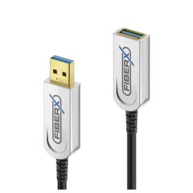 FiberX FX-I550-015 USB cable USB 3.2 Gen 2 (3.1 Gen 2) 15 m USB A Black, Silver