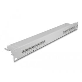 DeLOCK 19″ Patchpanel 16 Port Cat.6A 1 HE grau