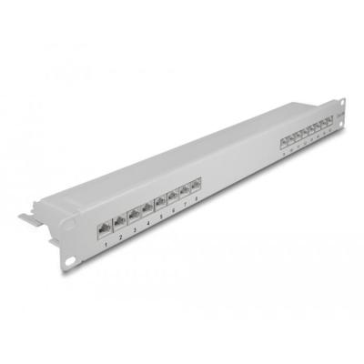 DeLOCK Panneau de distribution 19″, 16 ports  Cat. 6A, 1 unité, gris