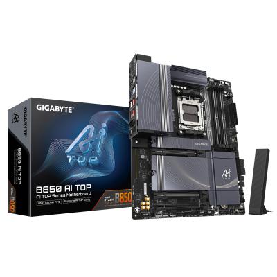 GIGABYTE B850 AI TOP Motherboard - AMD Ryzen 9000 Series CPUs, 16+2+2 Phasen Digital VRM, bis zu 8600MHz DDR5 (OC), 2xPCIe 5.0