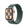 Apple Watch SE GPS + Cellular 40mm Starlight Aluminium Case with Lake Green Sport Loop