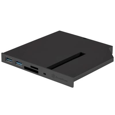 Silverstone FPS01 E   S de los puertos del panel Negro