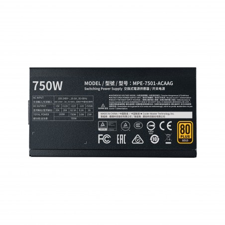 ▷ Cooler Master MWE Gold 750 - V2 power supply unit 750 W 24-pin ATX ATX  Black