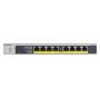 NETGEAR GS108LP Unmanaged Gigabit Ethernet (10 100 1000) Power over Ethernet (PoE) 1U Schwarz, Grau