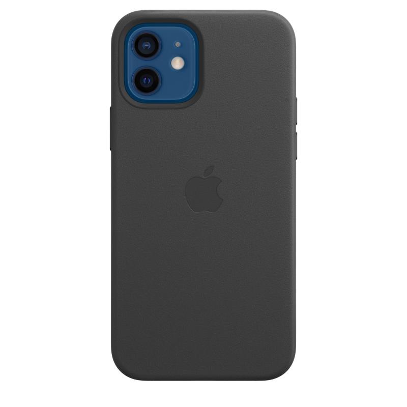 apple iphone 12 leather case black