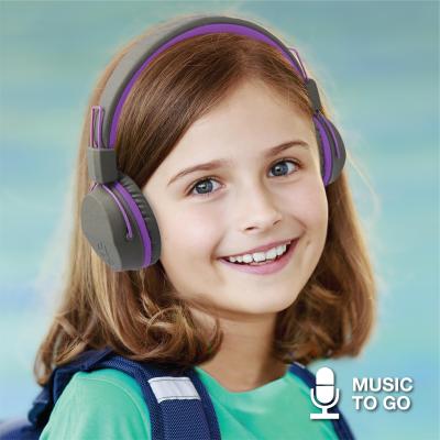 JLab JBuddies Kids Wireless Headphones Grey Purple Trippodo