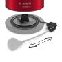 Bosch TWK3P424 bouilloire 1,7 L 2400 W Gris, Rouge