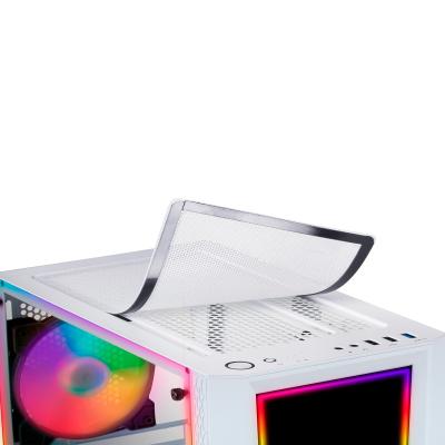 MC-ART Blanco Caja PC Gaming ATX Doble Cristal Templado Dibujable ARGB 12  Modos Ventilador 12cm