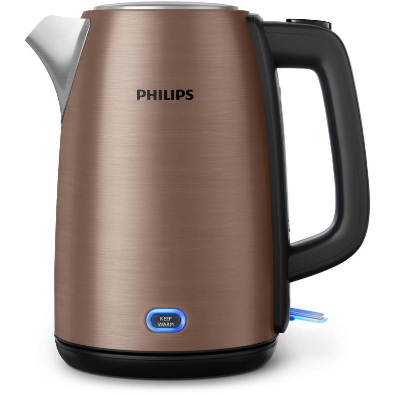 ▷ Philips Viva Collection HD9355/92 bollitore elettrico 1,7 L 2060 W Nero,  Rame