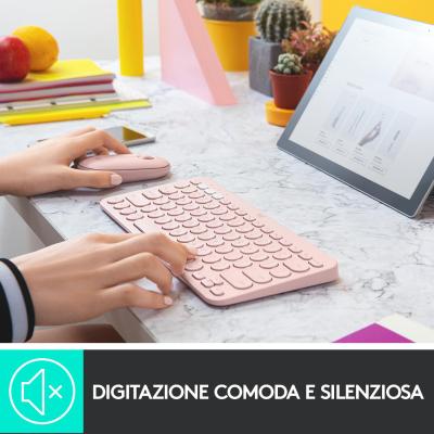 ▷ Logitech K380 Multi-Device Tastiera Bluetooth Wireless, Design Easy-Switch,  Sottile, Portatile, 2 Anni di Batteria, Funziona