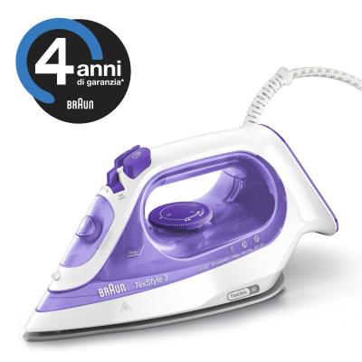 Braun TexStyle 3 Trocken- & Dampfbügeleisen 2350 W Violett, Silber, Weiß