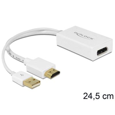 DeLOCK 62496 Videokabel-Adapter 0,245 m DisplayPort HDMI + USB Weiß