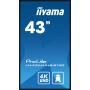 iiyama LH4354UHS-B1AG pantalla de señalización Pantalla plana para señalización digital 108 cm (42.5") LCD Wifi 500 cd   m² 4K